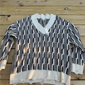Gilded Intent Brown and Cream Sweater
